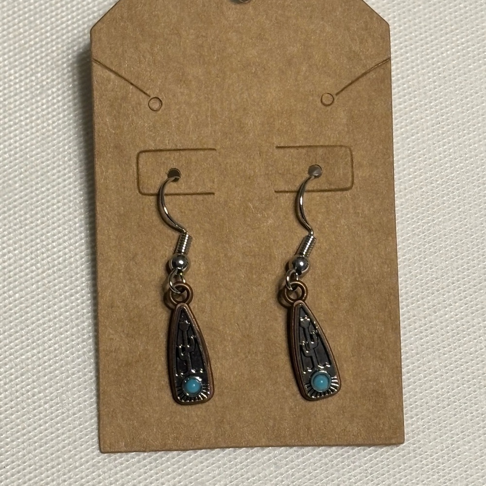 Elegant Silver and‎ Turquoise Earrings
